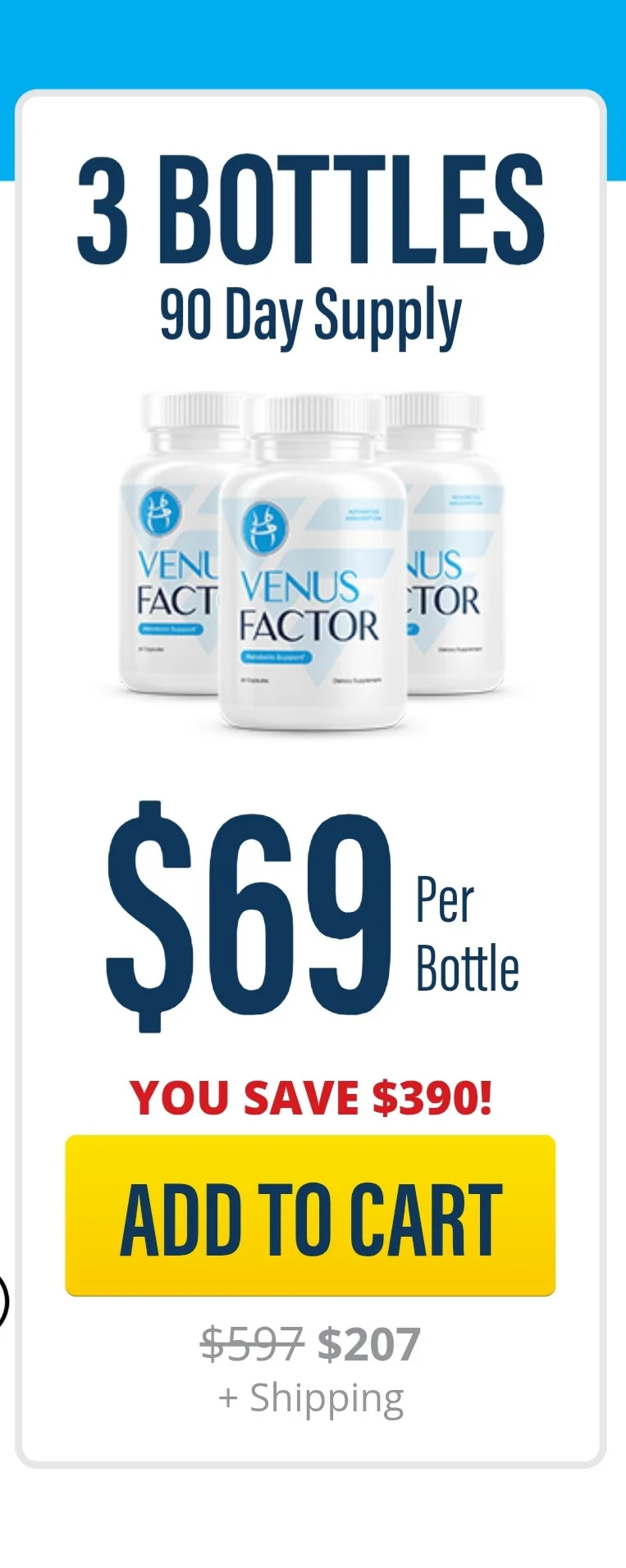 Venus Factor™ 3 bottles pricing